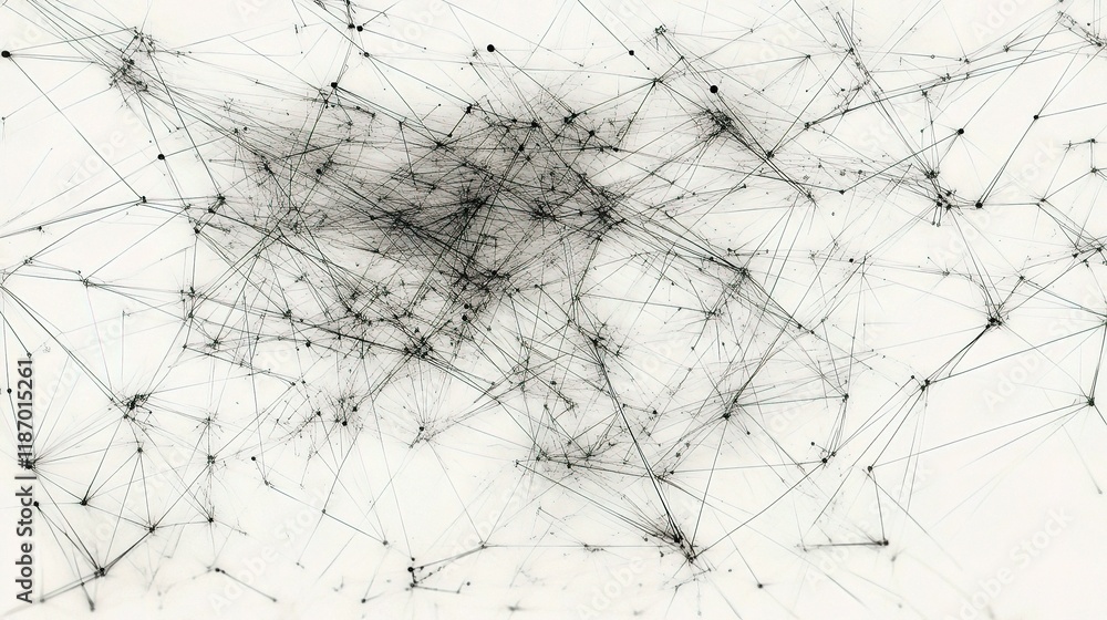 Poster abstract geometrical plexus and network of interconnected lines