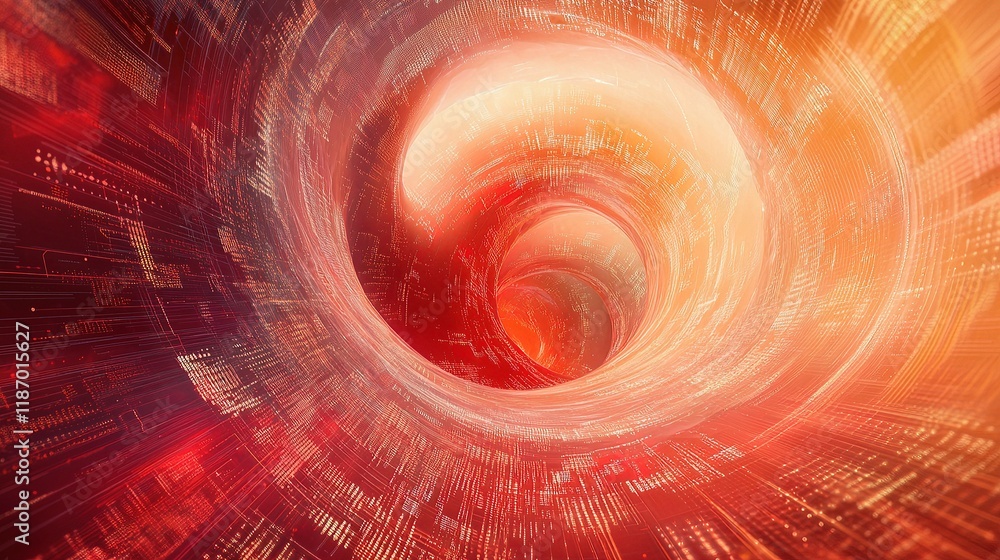 Poster dynamic 3d data swirl with futuristic graph lines and waves