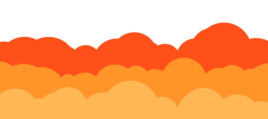 Orange Clouds On White Background. Vector illustration. Wallpaper