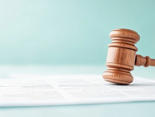 Minimalistic Corporate Office Gavel and Financial Compliance Documents in Focus