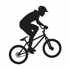 Naklejka premium Professional bmx bicycle player silhouette