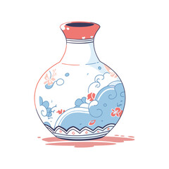 elegant illustration of cute vase vector