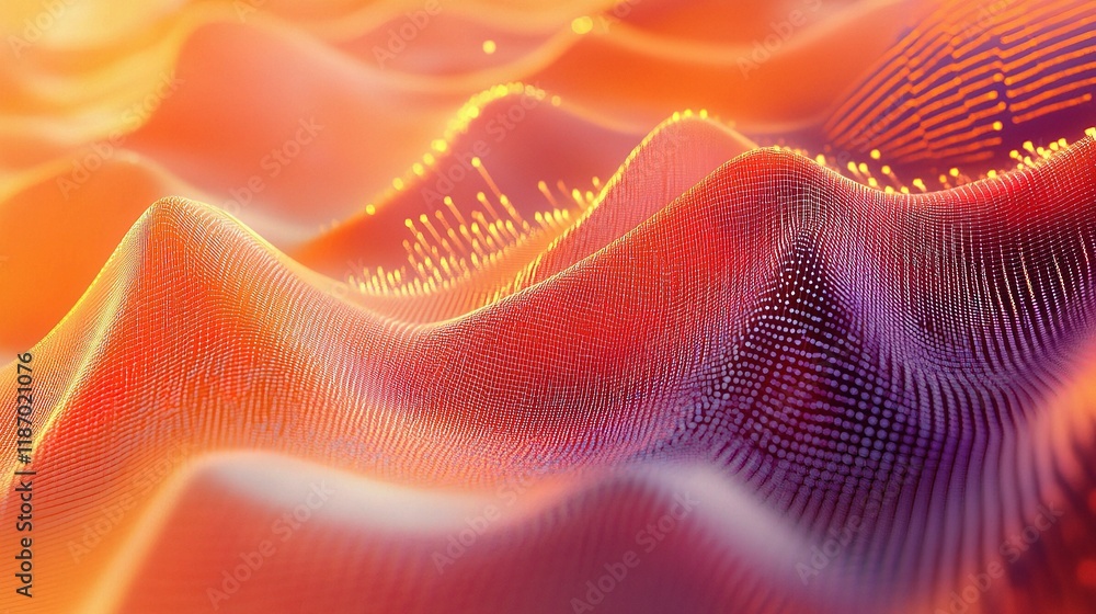 Poster abstract dynamic waves in futuristic style with neon colors