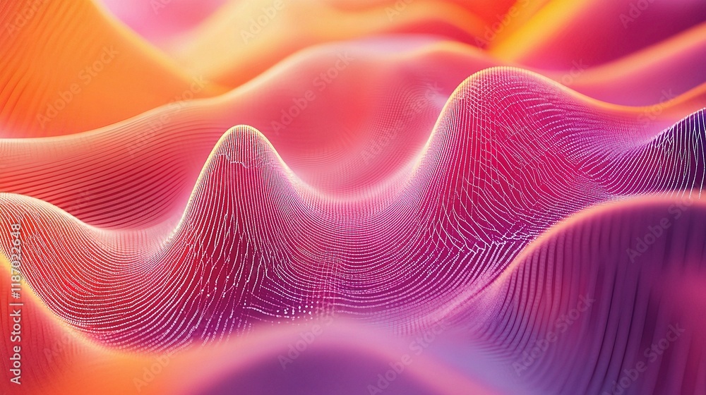 Poster abstract 3d data visualization with interconnected nodes and lines