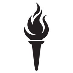 Burning flame torch icon vector illustration on a white background