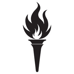 Burning flame torch icon vector illustration on a white background