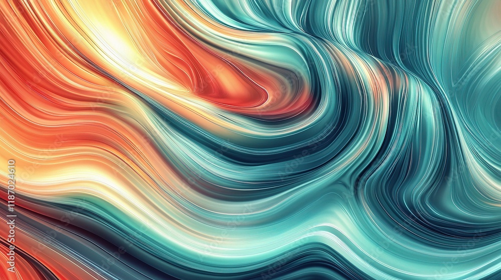 Poster abstract flowing waves in colorful lines design for creative use