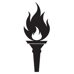 Burning flame torch icon vector illustration on a white background