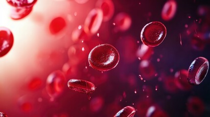 microscopic view, red blood cells, plasma, circulatory system, medical illustration, scientific visualization, floating particles, liquid medium, cellular biology, hemoglobin, oxygenation, arterial fl
