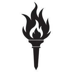 Burning flame torch icon vector illustration on a white background