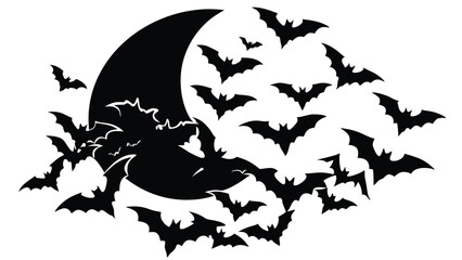 Bats Swarming Across the Moon