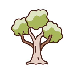 Eco-friendly tree icon in flat design