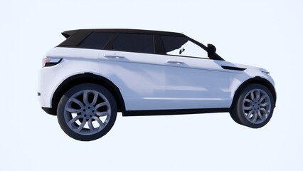 Naklejka premium Illustration of a white family car