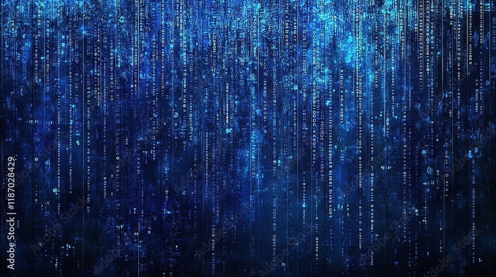 Poster abstract blue technology interface with lines and digital elements