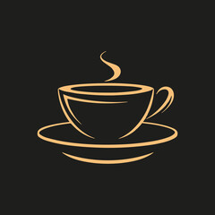 elegant illustration of cup of coffee with beans