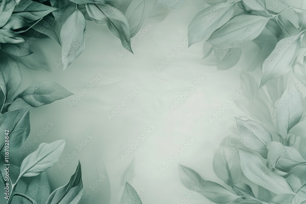 Poster soft green gradient background featuring subtle leaf textures with an eco-friendly vibe for modern d