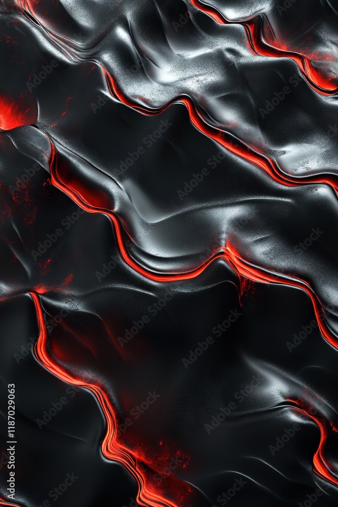 Poster rich flowing black and red waves create a modern abstract background perfect for promotional content