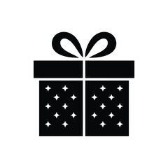 Christmas and birthday gift icon illustration