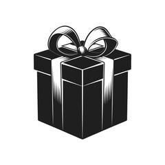 Christmas and birthday gift icon illustration