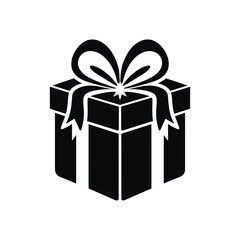 Christmas and birthday gift icon illustration