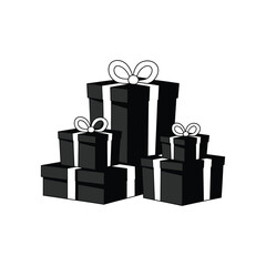Christmas and birthday gift icon illustration