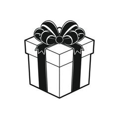 Christmas and birthday gift icon illustration