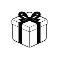 Christmas and birthday gift icon illustration