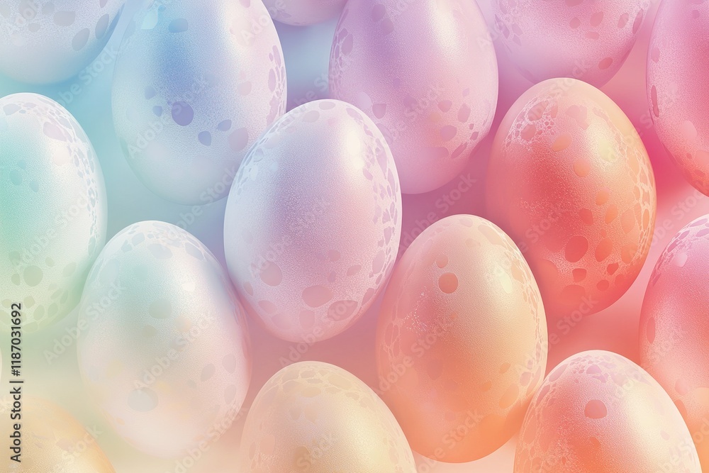 Poster modern abstract background featuring a seamless pattern of pastel-colored easter eggs with a clean g
