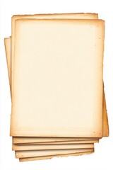 Antique Stack of Aged Paper Sheets Blank Vintage Texture Background