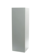 Naklejka premium Empty, stylish metal square umbrella stand isolated on white, clipping path