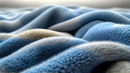 Fototapeta premium Cozy Blue and Grey Plaid Blanket Background in High Resolution