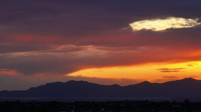 Beautiful Ogden Utah Sunset Looking West towards the Great Salt Lake 