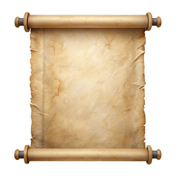 Medieval paper sheet scroll illustration isolated on transparent background  
