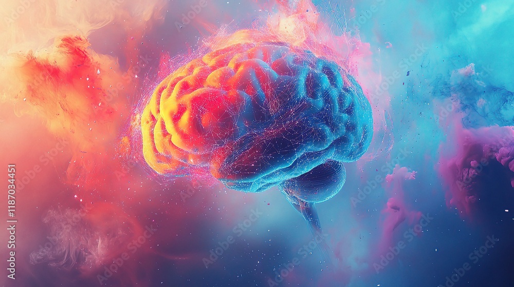 Poster futuristic visualization of artificial intelligence and big data concepts