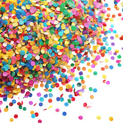 Colorful confetti background illustration isolated on transparent background  
