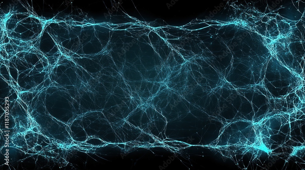 Poster abstract science background with blue lines and digital texture