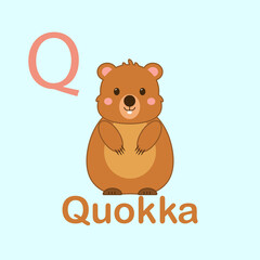 Minimalist Quokka Illustration for Kids Alphabet