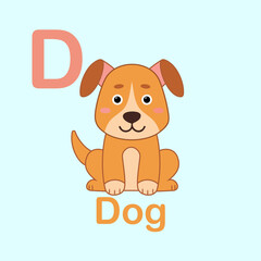Minimalist Dog Illustration for Kids Alphabet