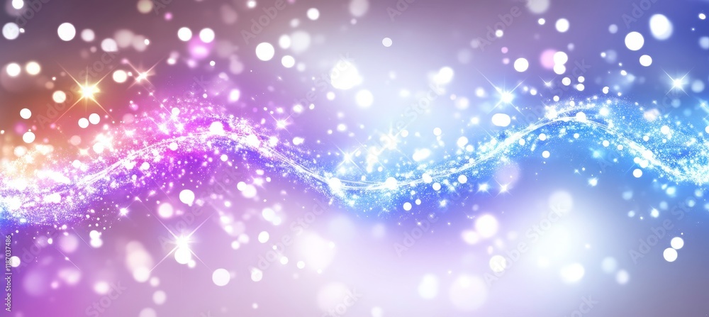 Aufkleber magical abstract background with bokeh effect, light wave, blinking stars and sparkles.