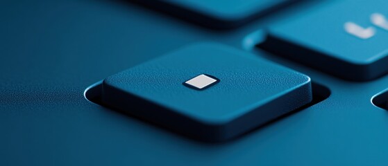 Teal Keyboard Button Close Up Abstract Technology Image