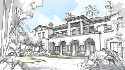 Palace of Arts surrounded by a park with historic architecture and lush gardens in a European city