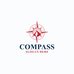 Compass vector logo collection, compass direction logo with elegant style, modern compass logo.