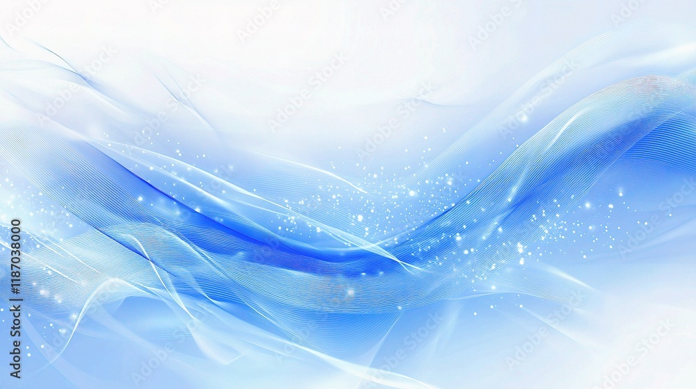 Poster abstract blue background with connected dots and lines