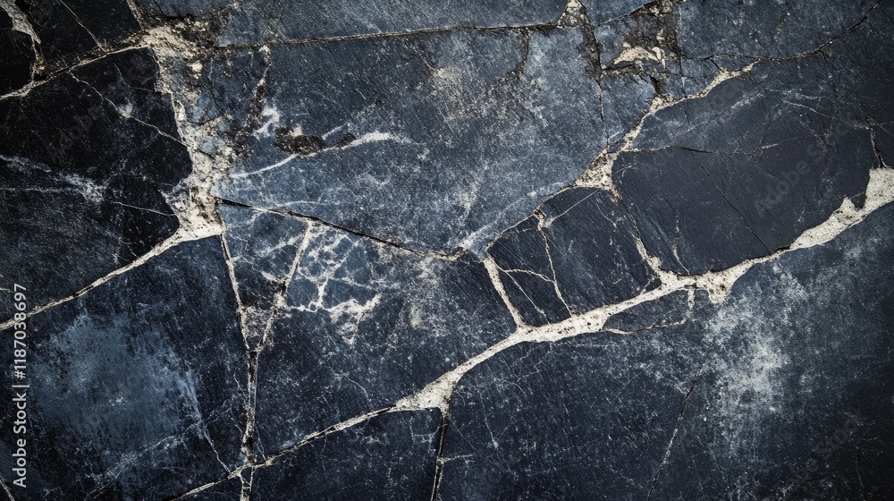 Aufkleber dark blue abstract textured background with scratches and cracks for design and artistic application