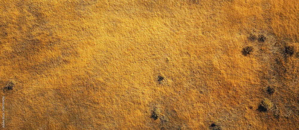 Poster aerial landscape of a golden meadow representing harmony and tranquility with ample space for text a