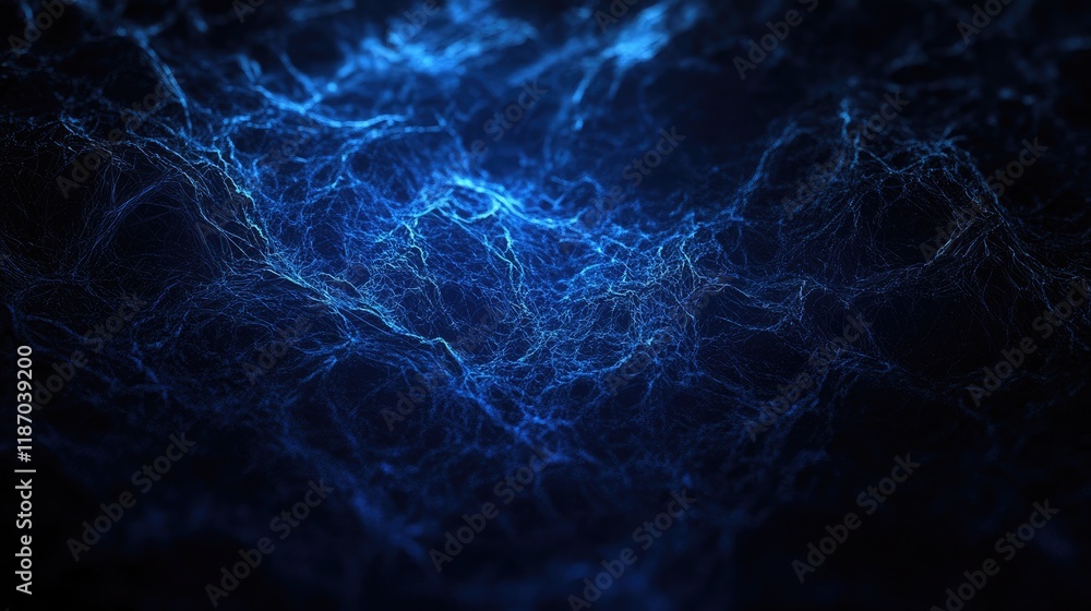 Poster dynamic blue light effects on an abstract dark background creating a mesmerizing visual texture and 