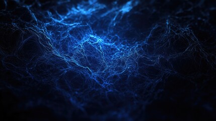 Fototapeta premium Dynamic blue light effects on an abstract dark background creating a mesmerizing visual texture and depth for artistic compositions.