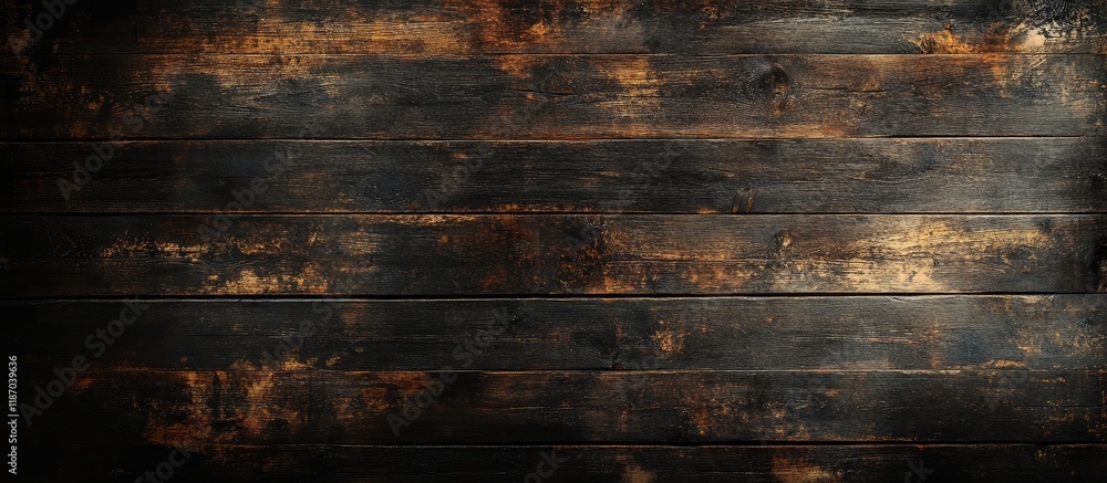 Poster dark grunge wooden board texture background ideal for home decor projects with ample empty space for