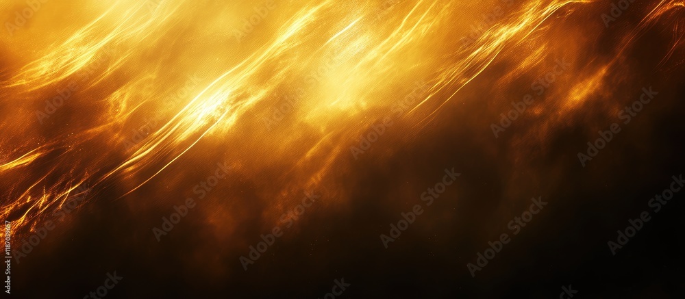 Poster abstract dark gold background for creative projects with inspirational text space and dynamic light 