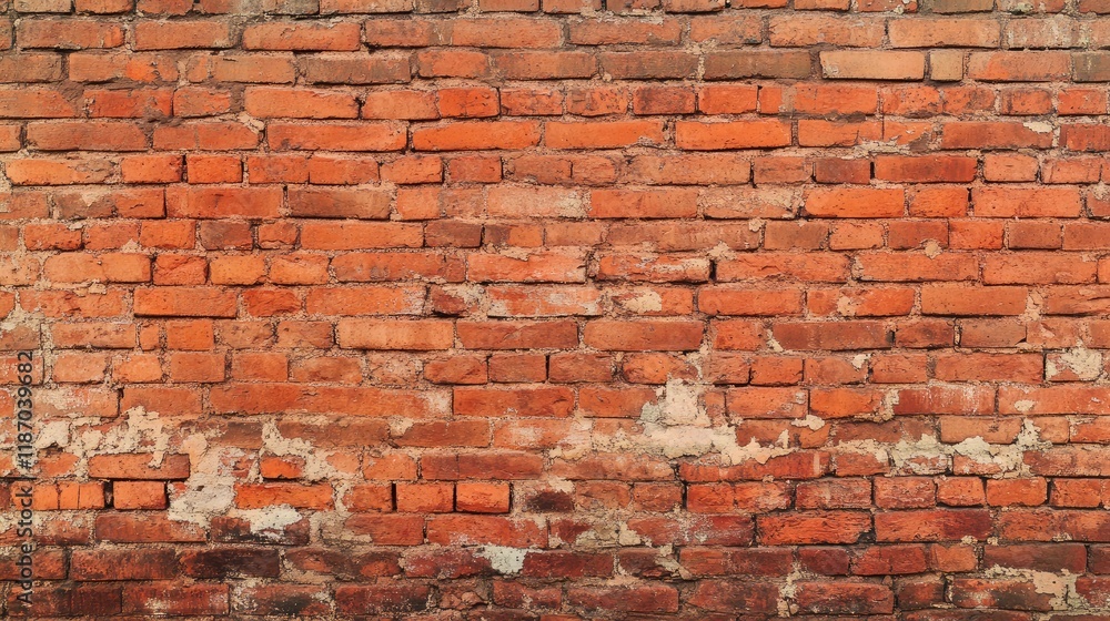 Aufkleber aerial view of rustic red brick wall texture ideal for backgrounds and copyspace for text placement